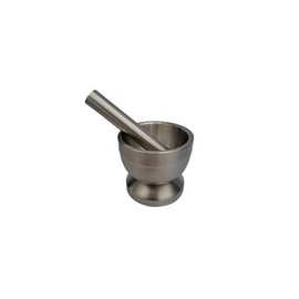 MA100MM - Mortero de Acero Inoxidable para Laboratorio Jf Lhabo