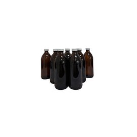 BA500ML10P BA500ML10P - Botella Ámbar Vidrio 500 Ml con Tapa Blanca 10 Piezas Ba500ml10p Qec
