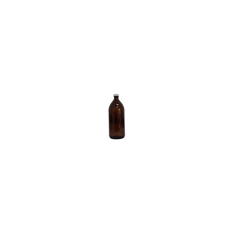 BA1L - Botella Ámbar Vidrio 1 L con Tapa Blanca Ba1l Qec