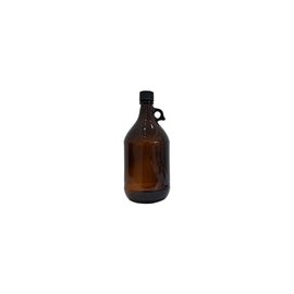 BA25L - Botella Frasco Envase Ambar Vidrio 2.5l con Tapa Negra Qec