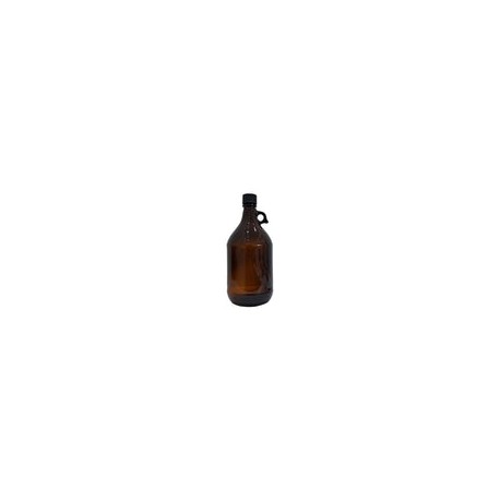 BA25L - Botella Frasco Envase Ambar Vidrio 2.5l con Tapa Negra Qec