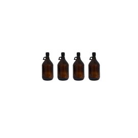 4BA25L - Botella Envase Frasco Ambar Vidrio 2.5l con Tapa Negra Paq C/4 Qec