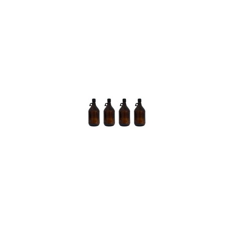 4BA25L - Botella Envase Frasco Ambar Vidrio 2.5l con Tapa Negra Paq C/4 Qec
